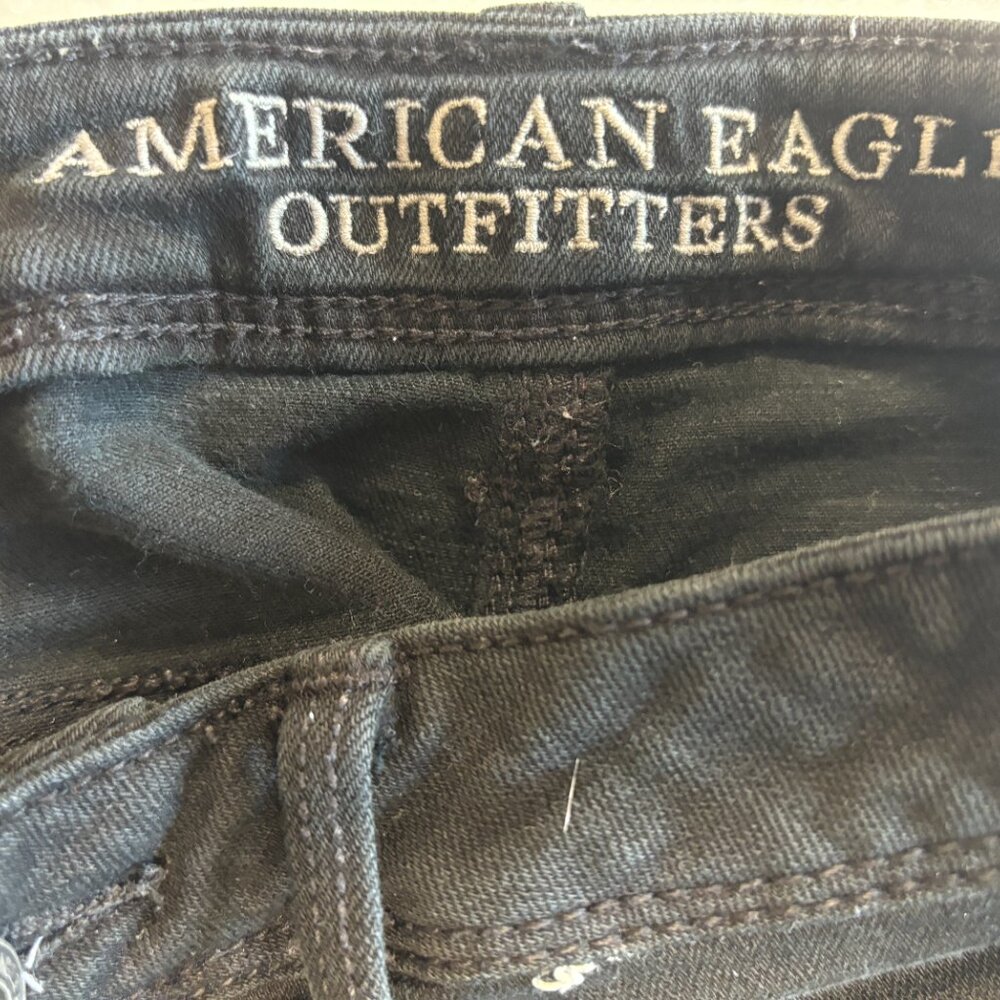 American Eagle Cut off Super Stretch Shorts - Black - Size 0 - 1604 - Picture 3 of 4